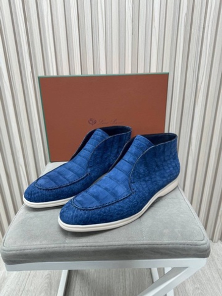 Ботинки Loro Piana Open Walk из нубукового крокодила