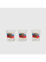 Набор рюмок стеклянных "Россия" 3 шт 50 мл