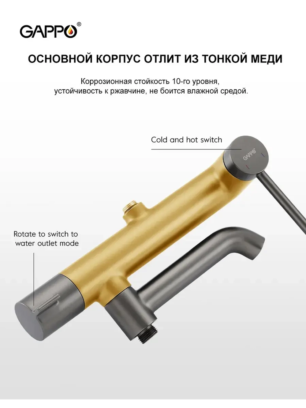 Душевая система с тропическим душем Gappo G2406-9