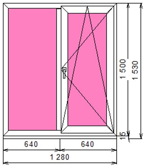 Пластиковое окно 1500 х 1280 ТермА Эко