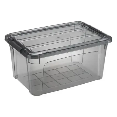 Ящик для хранения с замками КИП 5,7л Черный прозрачный