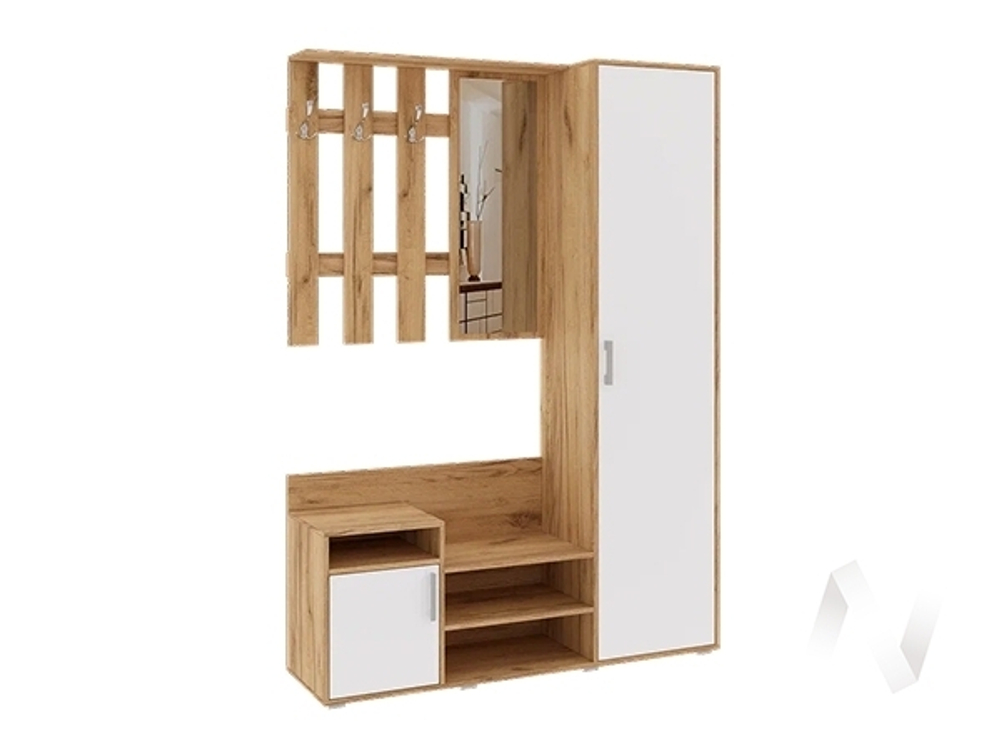 Прихожая Визит (дуб крафт/белый глянец холодный)