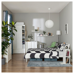 IKEA BRUKSVARA  (ИКЕА БРУКСВАРА)  -  Пододеяльник и наволочка, антрацит/белый, 150x200/50x60 см
