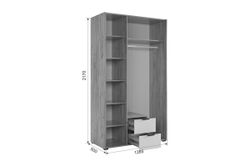 Шкаф трехдверный "Адам" с зерк (дуб крафт золотой/белое дерево