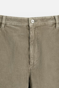 ZARA ВЕЛЬВЕТОВЫЕ БРЮКИ CARROT FIT, ХАКИ