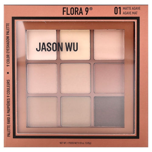 Jason Wu, Flora 9®, 9-цветная палитра теней, оттенок 1 матовая агава, 5,85 г (0,18 унции)