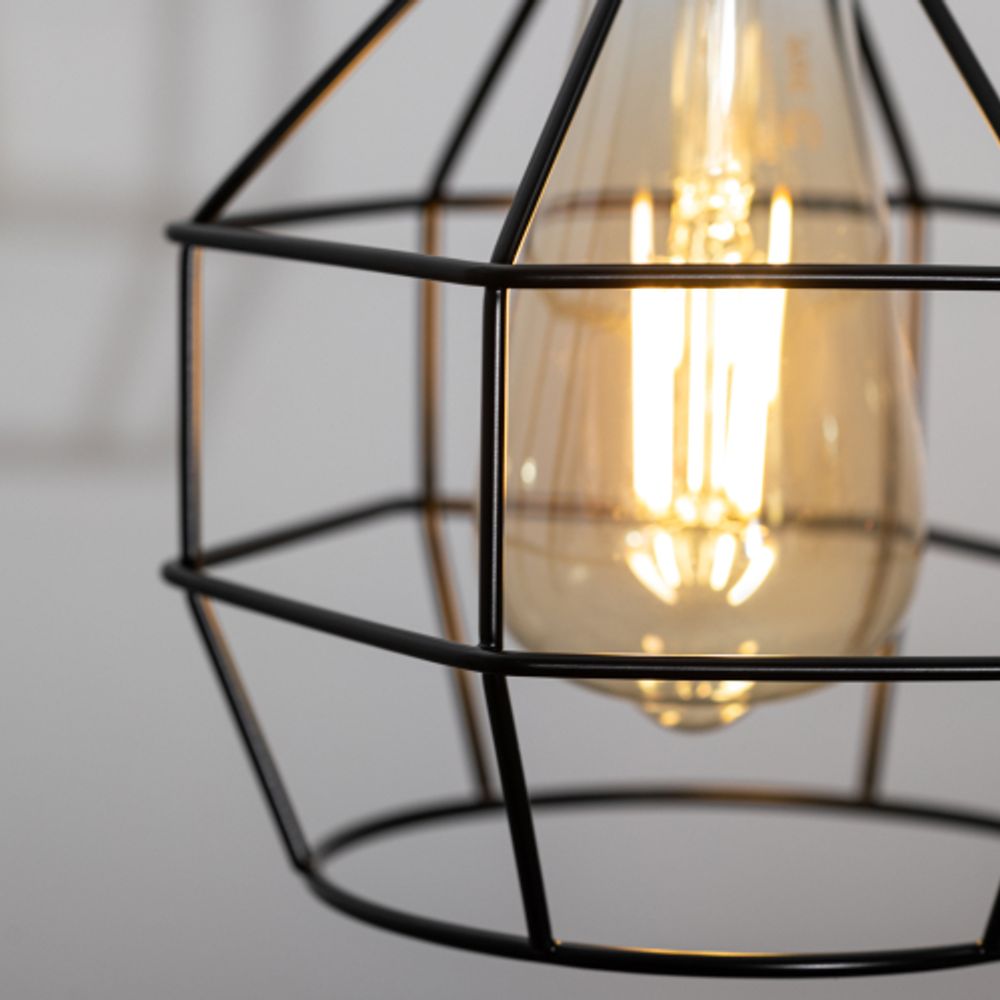 Светильник подвесной ЭРА PL11 BK под лампу E27 высота плафона 220мм подвеса 730мм черный