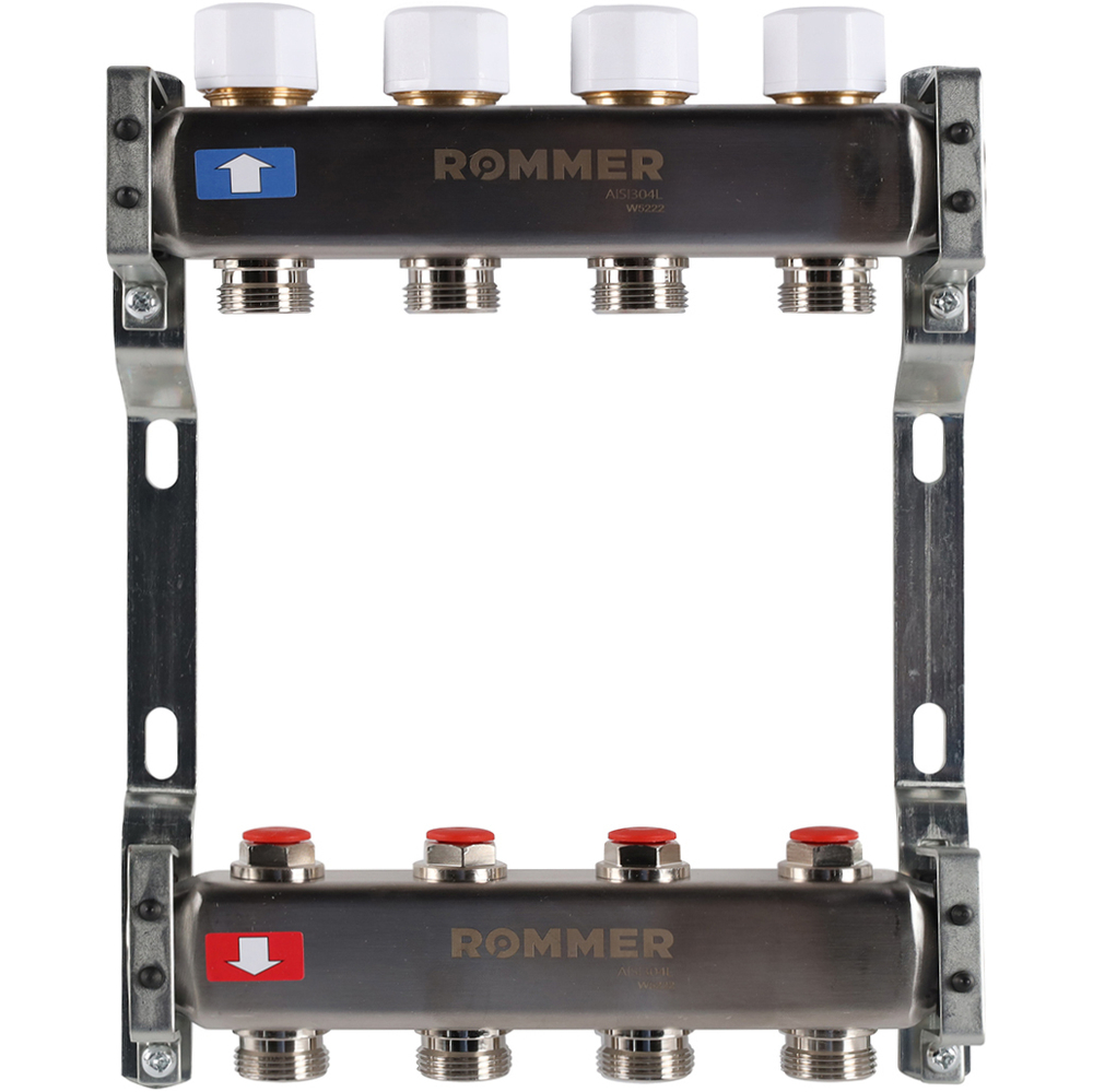 ROMMER RMS-3200-000004 ROMMER Коллектор из нержавеющей стали без расходомеров 4 вых.