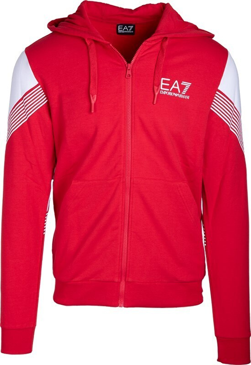 Мужская теннисная кофта EA7 Man Jersey Sweatshirt - racing red