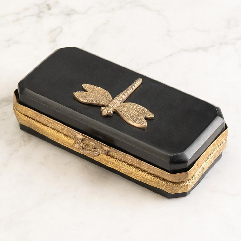Шкатулка в винтажном стиле Стрекоза 19х8 см