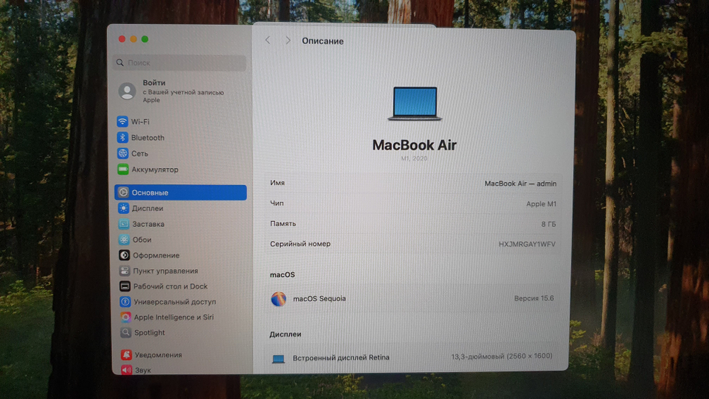 MacBook Air M1 2020 Retina A2337 2560х1600, Apple M1