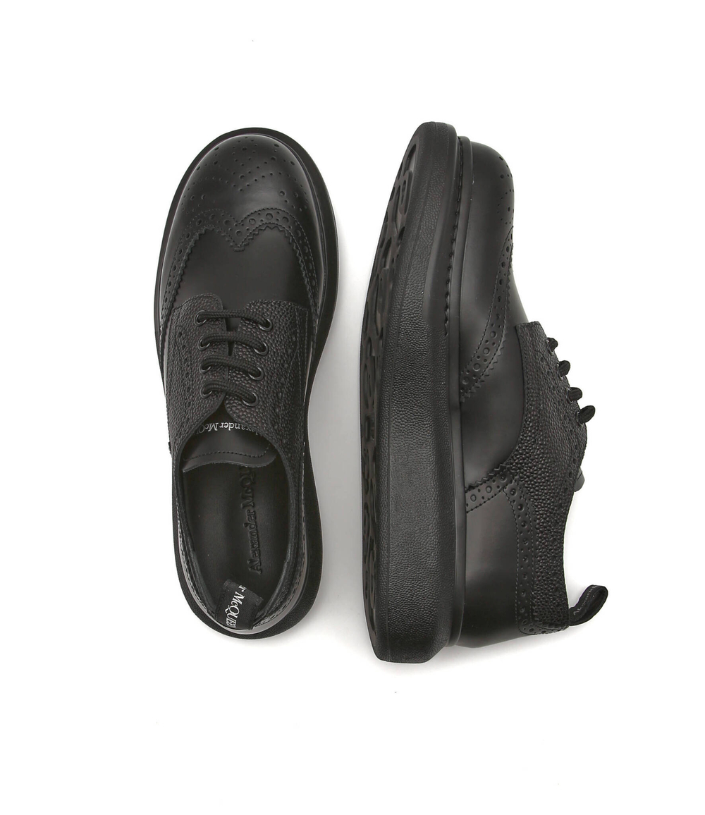 Кожаные оксфорды new liquid spazzolat Alexander McQueen - черный(586200 WHX53)