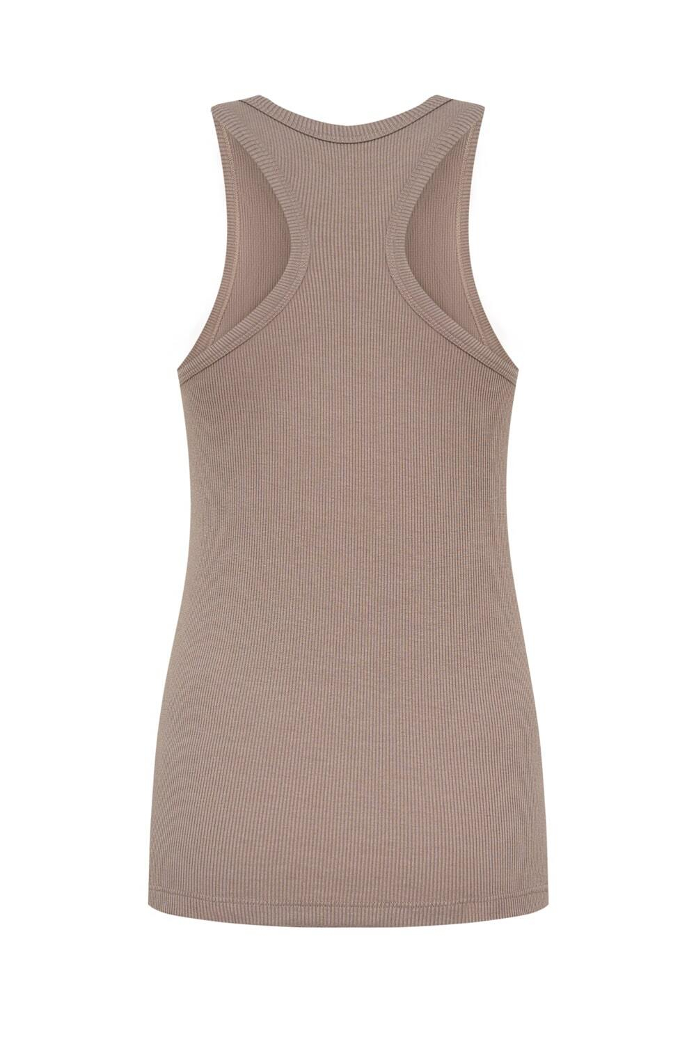 Базовая майка в рубчик, Бежевый