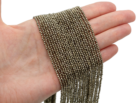 Нить бусин из пирита 1,9мм, огранка