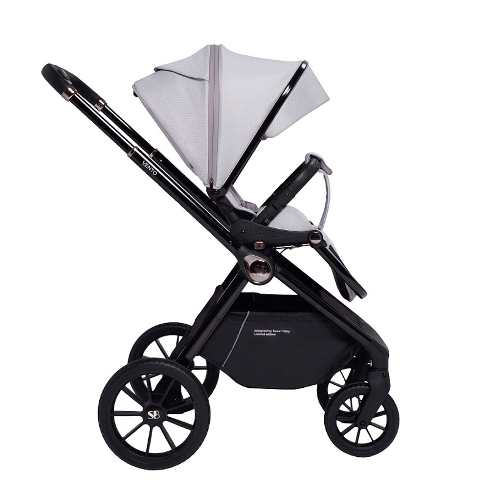 Детская коляска Sweet Baby Vento Black 3 в 1 Grey