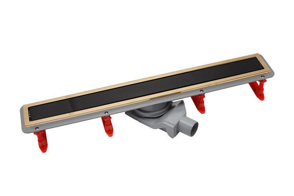 Душевой лоток Pestan Confluo Premium Gold Black Glass Line 750 черное стекло/позолоченная сталь 13100098