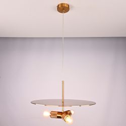 Люстра Rh Utilitaire Disk Triple Pendant Brass By Imperiumloft