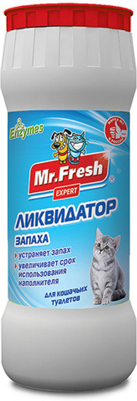 Mr.Fresh 500г Expert 2в1 Ликвидатор запаха для кошачьих туалетов (порошок)