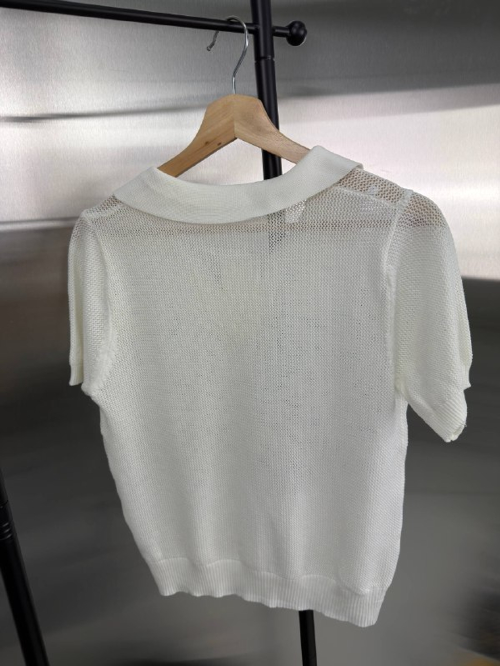 Футболка-поло женская артикул 9610 цвет "молочный"