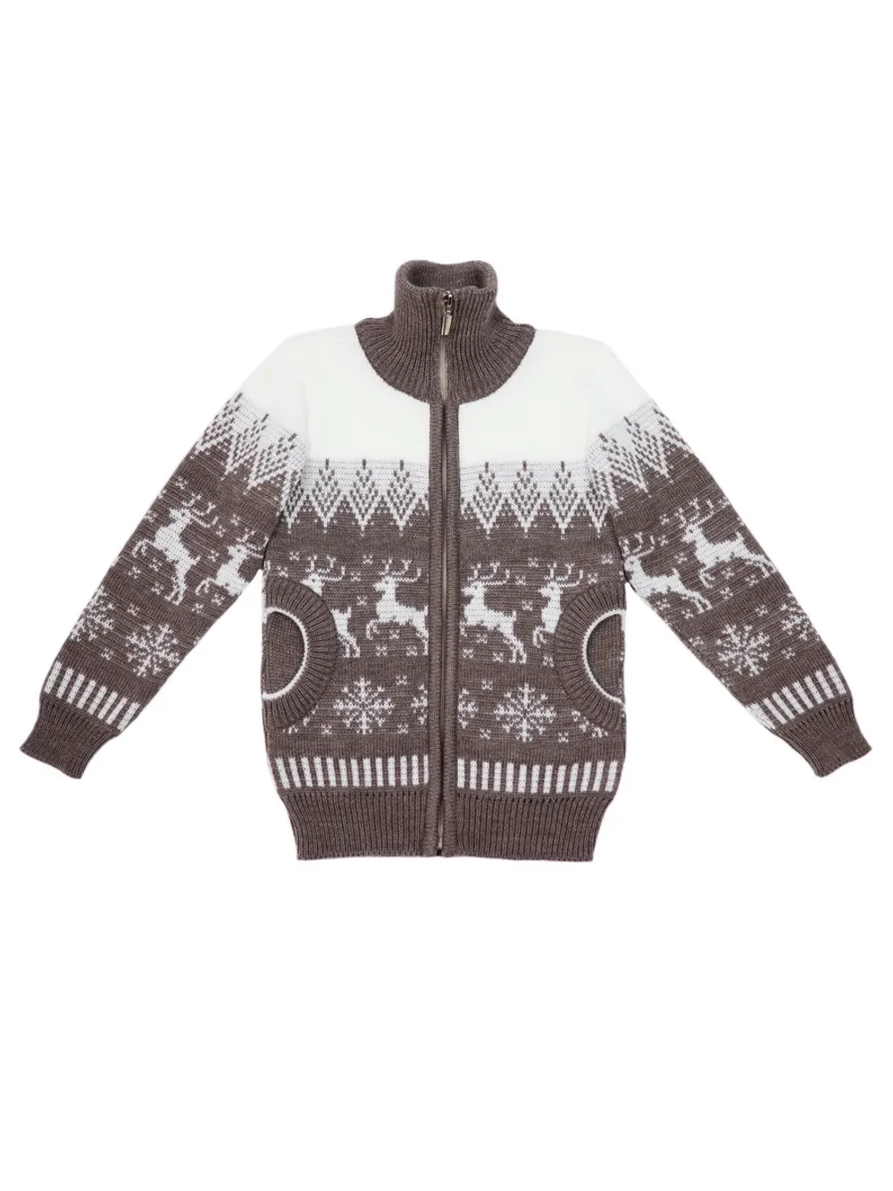 Кофта вязаная на молнии с карманами "Арктика"