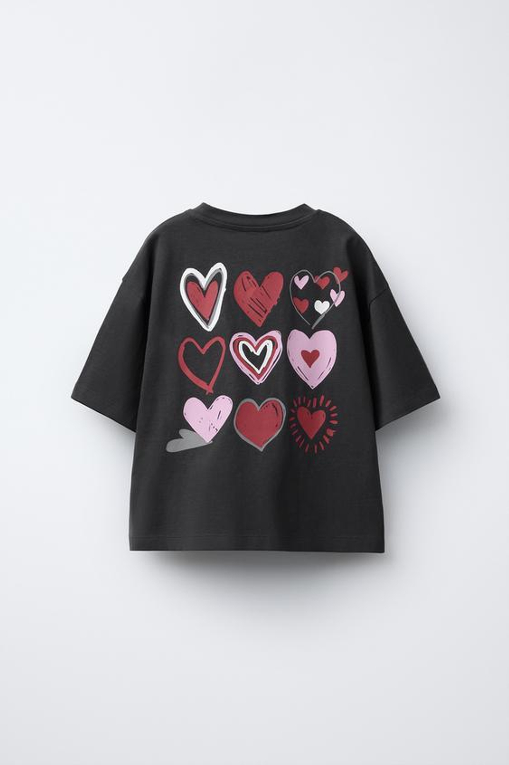 ZARA ФУТБОЛКА С ПРИНТОМ, АНТРАЦИТОВО-СЕРЫЙ