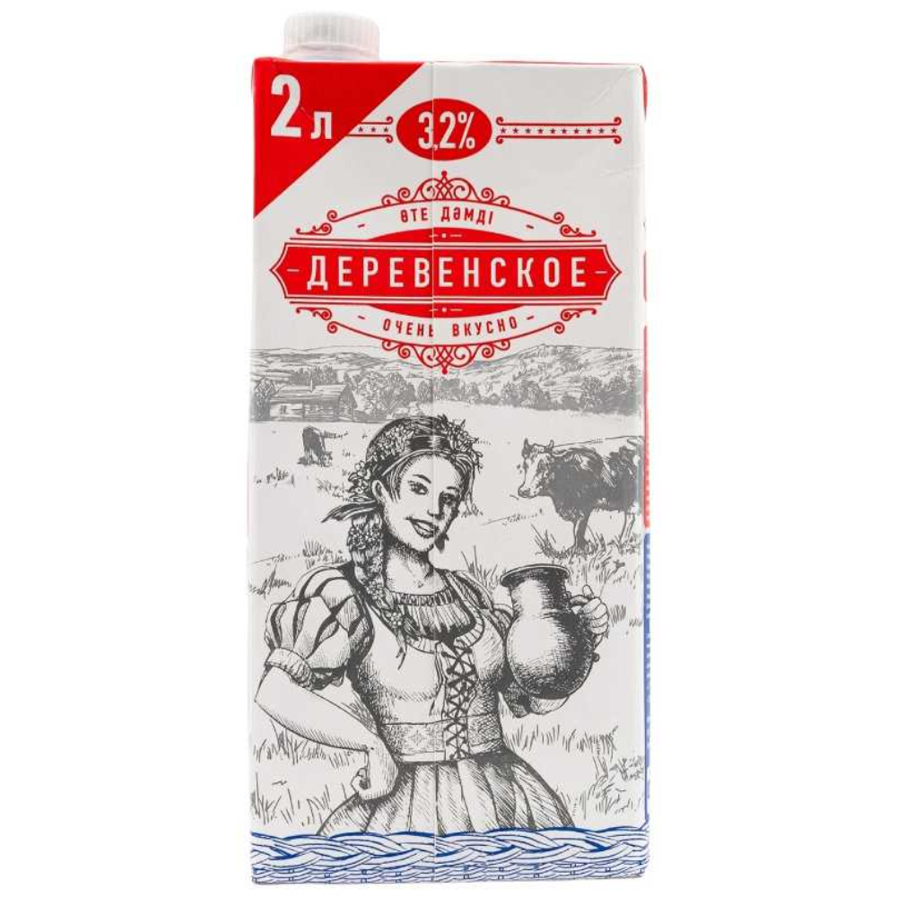 Молоко Деревенское 3,2% 1.95 л