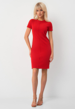 Платье трапеция красное