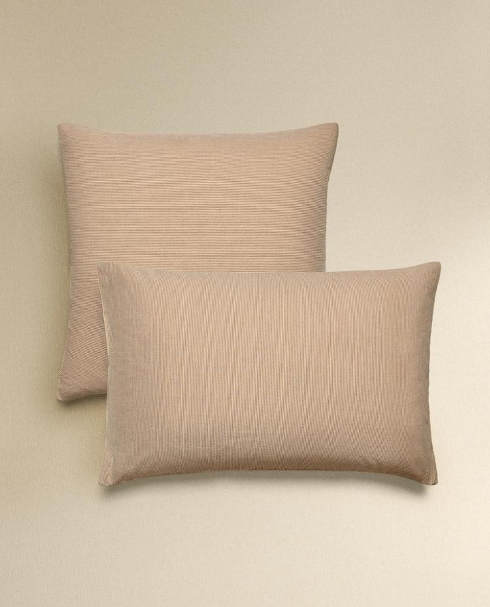 ZARA HOME НАВОЛОЧКА В ПОЛОСКУ, БЕЖЕВЫЙ