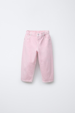 ZARA БРЮКИ BALLOON ИЗ ТВИЛА, РОЗОВЫЙ