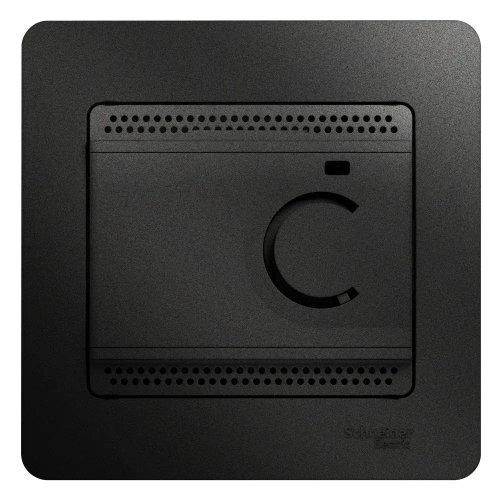 GLOSSA ТЕРМОСТАТ электронный для теплого пола с датчиком, 10A, в сборе, АНТРАЦИТ