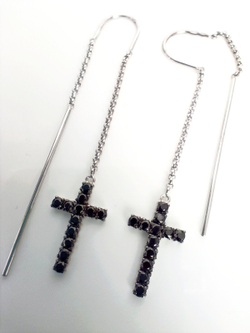 Серьги Эстерелла, серебро 925 пробы, родированные, с фианитами/Ф