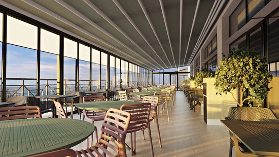 Стол пластиковый Sky Table Ø105 оливковый Siesta Contract Турция