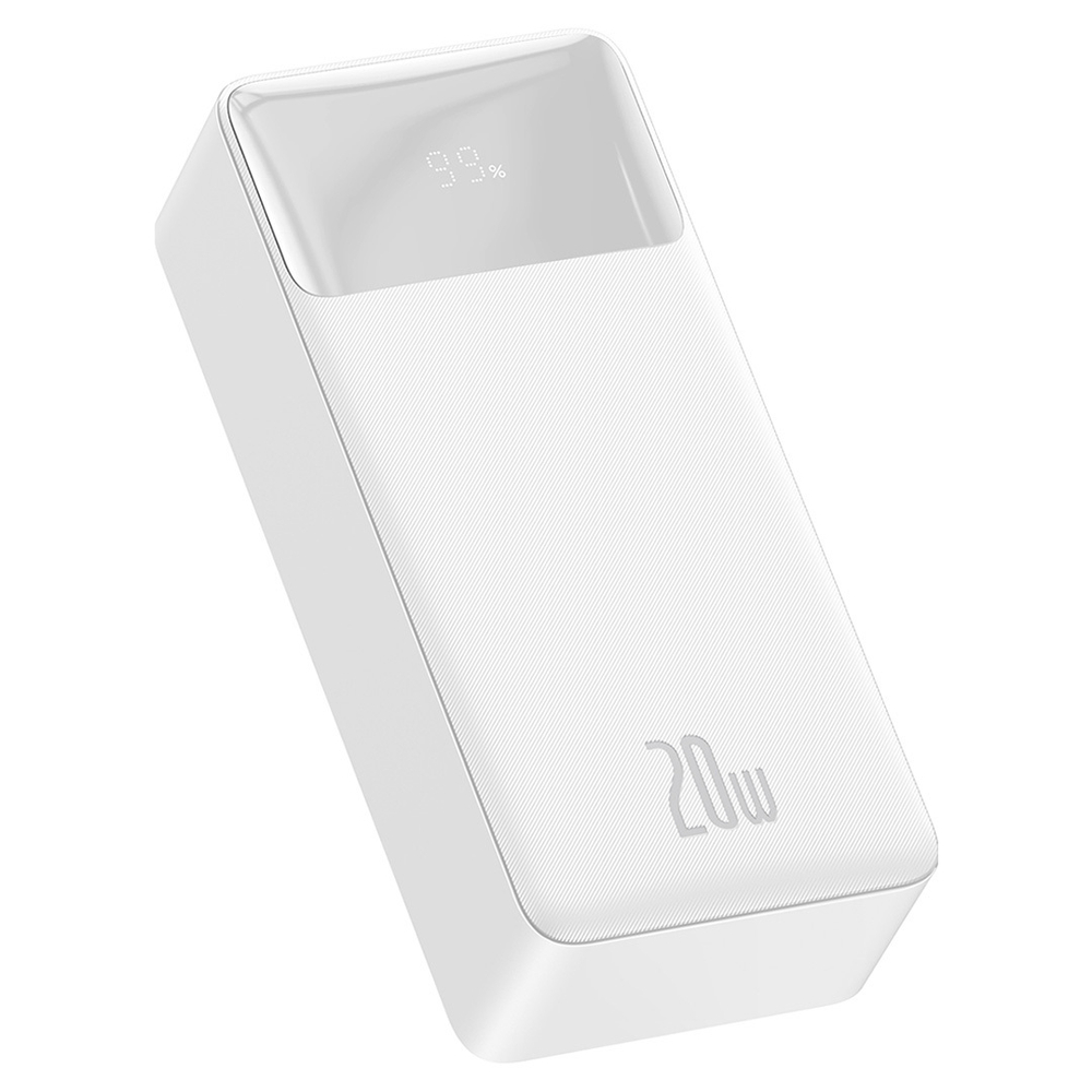 Внешний аккумулятор Baseus Bipow Digital Display Power Bank C+2U 30000mAh 20W - White