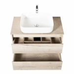 Тумба с раковиной и столешницей BelBagno KRAFT 100 Rovere Galifax Bianco