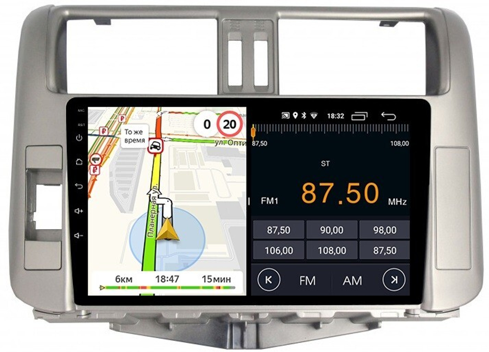 Магнитола для Toyota Land Cruiser Prado 150 2009-2013 - Parafar PF065FHD на Android 13, 8-ядер, 2Гб+32Гб, CarPlay, 4G SIM-слот