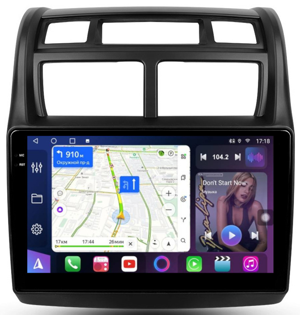 Магнитола для KIA Sportage 2 2008-2010 - FarCar 023M монитор 9.5" QLED на Android 14, TS18, CarPlay, 4G SIM-слот