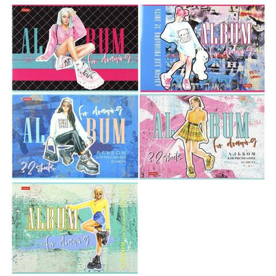 Альбом для рисования А4 32л. "Zoomer-girl" 32А4В в ассорт. (Хатбер)