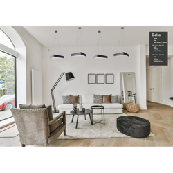 Светильник LED ЭРА Geometria SPO-151-B-40K-030 Delta 30Вт 4000К 3000Лм IP40 600*600*80 черный подвесной