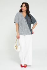 Блуза Миланья (бело-синяя) Б12846-27М LT Collection