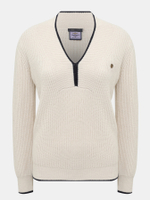 Свитер жен. AERONAUTICA 1473 молочный вырез V