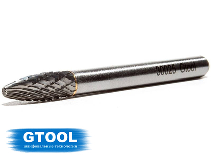Борфреза GTOOL форма H язычок пламени, диаметр головки 6мм