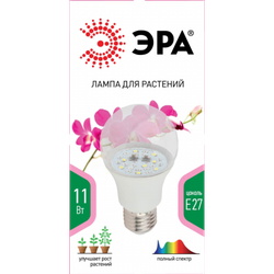 Фитолампа для растений светодиодная ЭРА FITO-11W-Ra90-E 27 полного спектра new 11 Вт Е27 | Фитолампы Е27