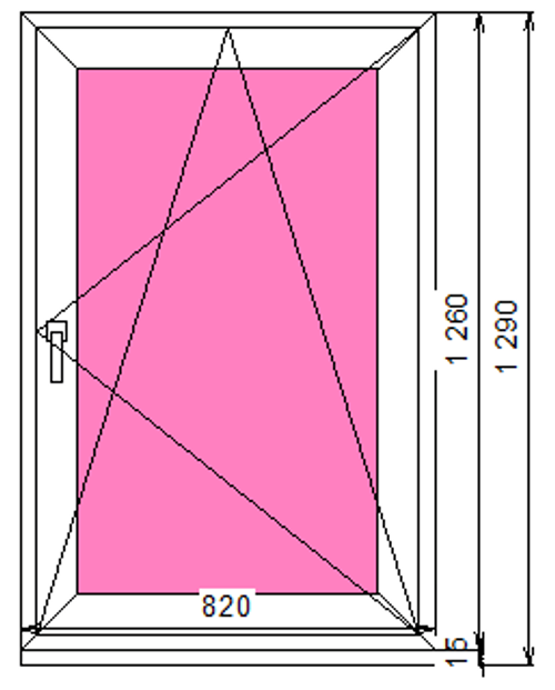 Пластиковое окно 1260 х 820 ТермА Эко