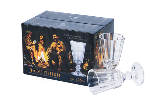 Подарочный набор рюмок-лафитников "ЛАФИТЕК" 25 мл "Для охоты", 6 шт