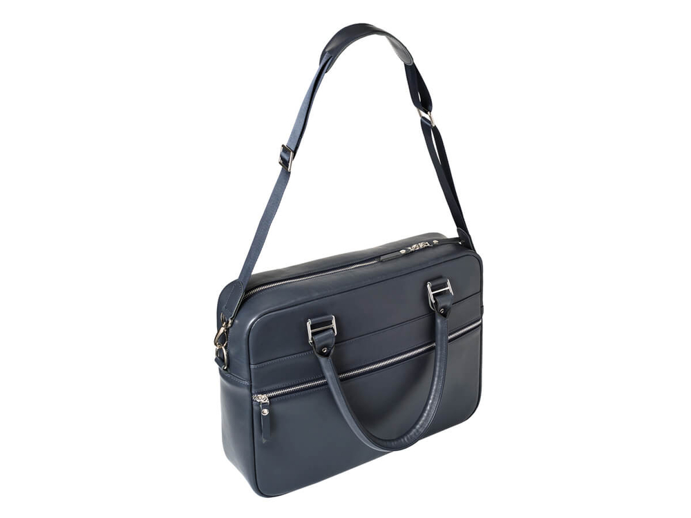 Деловая сумка из натуральной кожи "Alverio Blue"