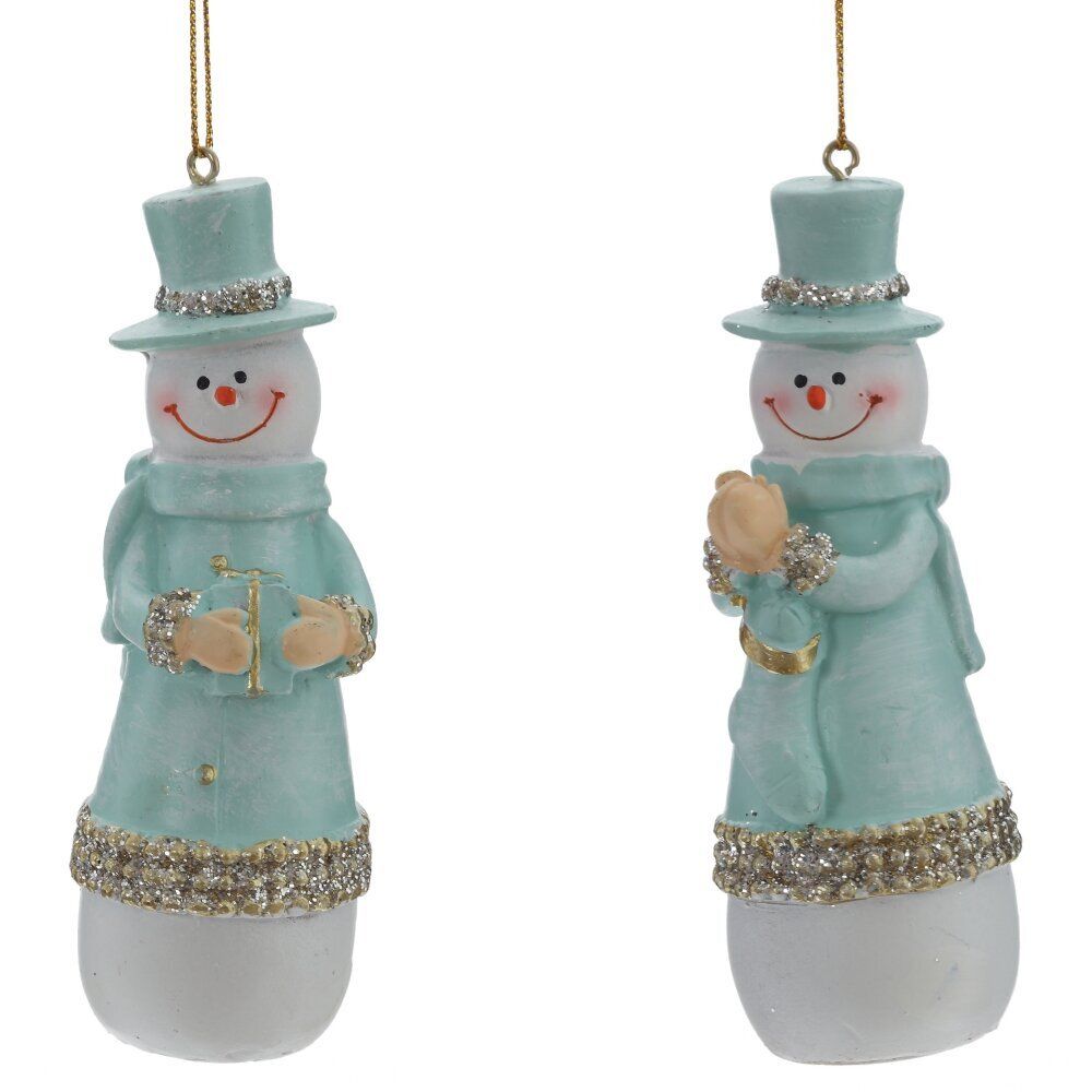 GAEM Фигурка декоративная подвесная "Снеговик", L4 W4 H11,5 см, 2в.