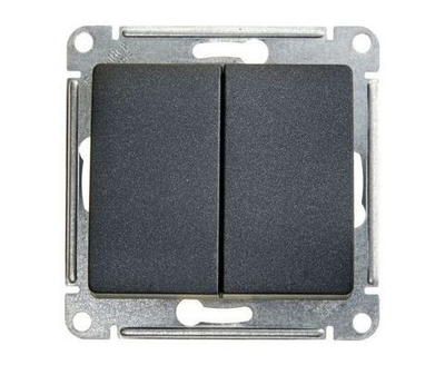 Systeme Electric Glossa Антрацит Выключатель 2-клавишный, сх.5, 10АХ, GSL000751