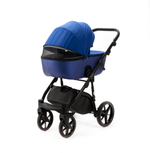 Детская универсальная коляска Adamex NOLA TIP 2 в 1 N-PS161 (Синий, Синяя перламутровая экокожа)