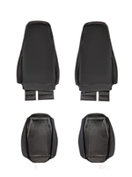 Чехлы Люкс Scania 5 серия 2 высоких сиденья (экокожа, черный, серая вставка)