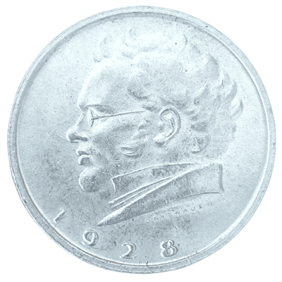 Монета 2 шиллинга 1928 год "100 лет со дня смерти Шуберта"